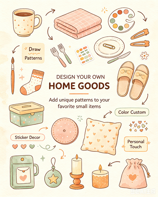 Custom DIY Home Decor Craft Kit | Mix & Match Color Pop Personalize Household Accessories Set